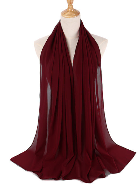 Women Solid Color Hijab Scarf Wrap Islamic Shawls Headband Muslim