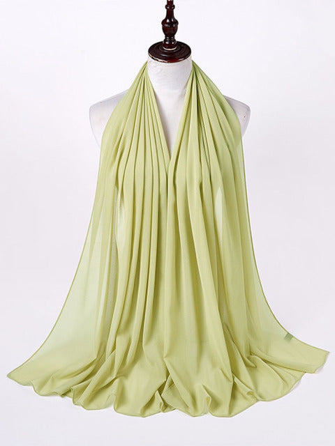 Women Solid Color Hijab Scarf Wrap Islamic Shawls Headband Muslim