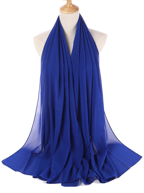 Muslim Bubble Chiffon Hijab Scarf Women Solid Color Soft Long Shawls