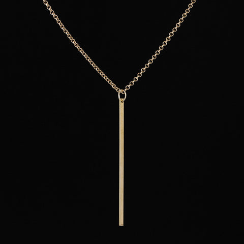Simple Classic Fashion Stick Pendant Necklace Hollow Girl Long Link Chain