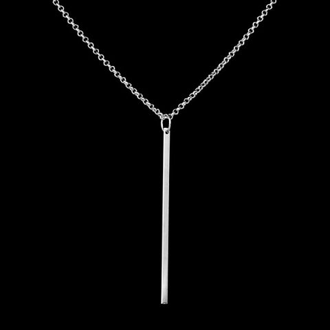 Simple Classic Fashion Stick Pendant Necklace Hollow Girl Long Link Chain