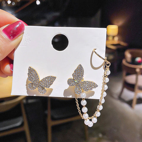 Long Tassel Butterfly Drop Earrings Fashion Hanging Women Earrings
