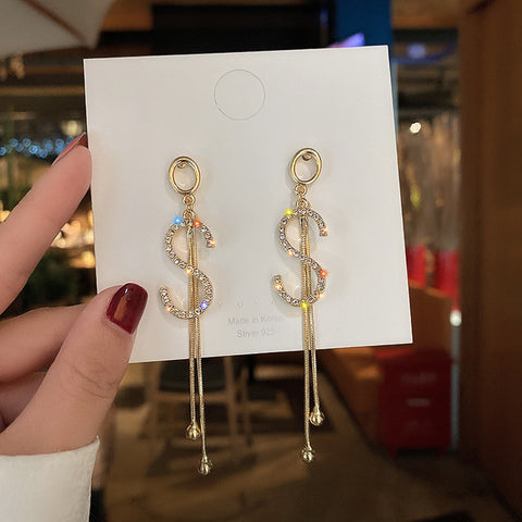 Long Tassel Butterfly Drop Earrings Fashion Hanging Women Earrings