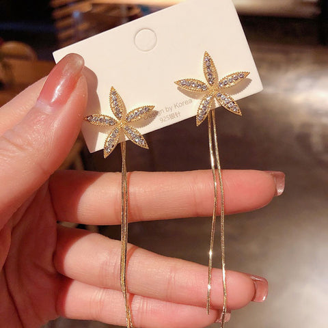Long Tassel Butterfly Drop Earrings Fashion Hanging Women Earrings