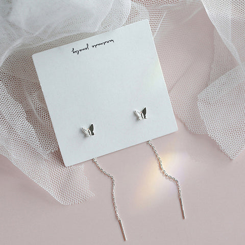 Long Tassel Butterfly Drop Earrings Fashion Hanging Women Earrings