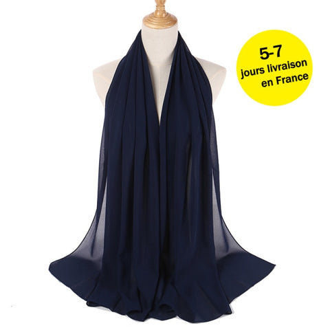 women plain bubble chiffon scarf hijab wrap printe solid color shawls