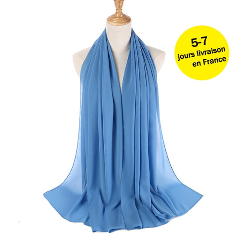 women plain bubble chiffon scarf hijab wrap printe solid color shawls
