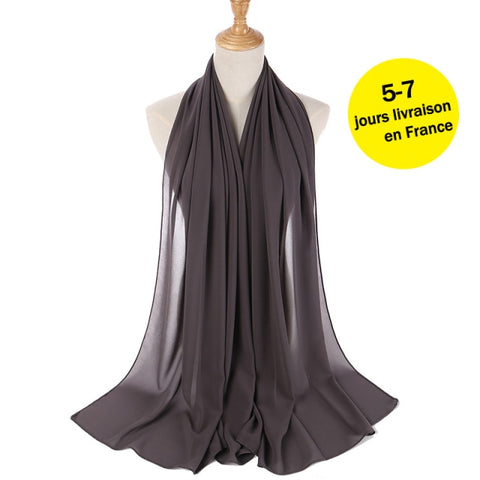 women plain bubble chiffon scarf hijab wrap printe solid color shawls