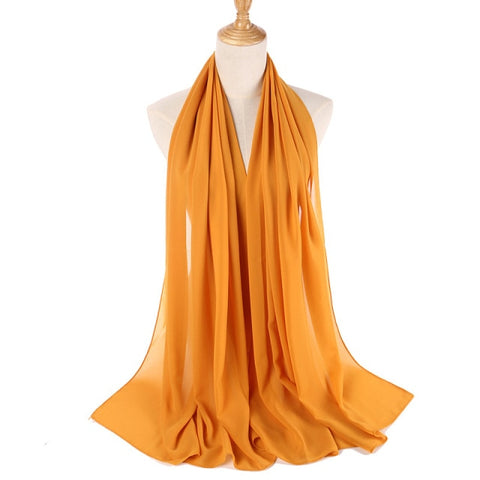 women plain bubble chiffon scarf hijab wrap printe solid color shawls