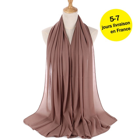 women plain bubble chiffon scarf hijab wrap printe solid color shawls