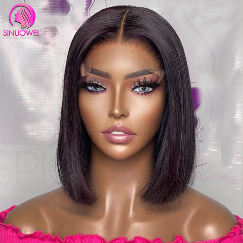 Sinuowei T Part Bob Lace Front Human Hair Wigs For Women