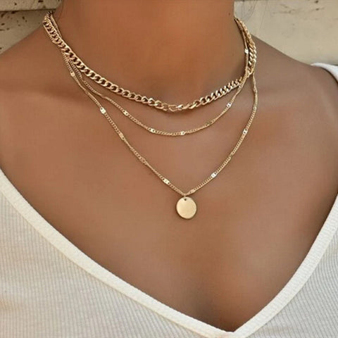 New Senior Fashion Women Pendant Link Chain Metal Heart Party Necklace