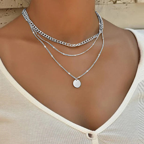 New Senior Fashion Women Pendant Link Chain Metal Heart Party Necklace