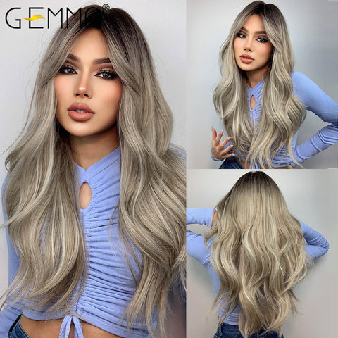 Long Straight Synthetic Wigs for Women Natural Wave Wigs