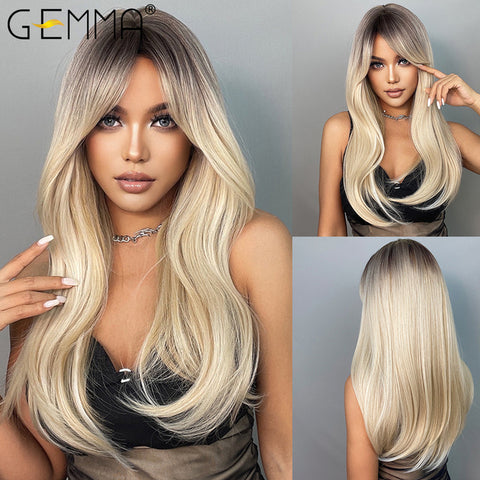 Long Straight Synthetic Wigs for Women Natural Wave Wigs
