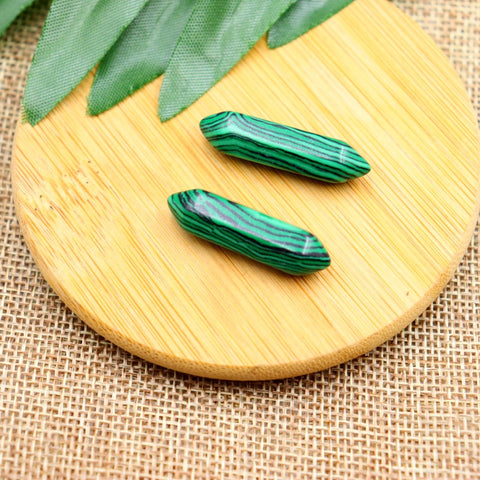 Natural Stone Hexagon Pillar Bullet Pendant