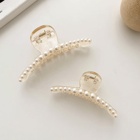 Pearl grab clip simple temperament cross clip