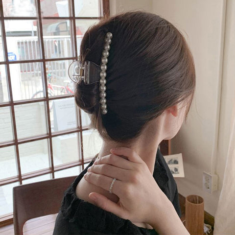 Pearl grab clip simple temperament cross clip