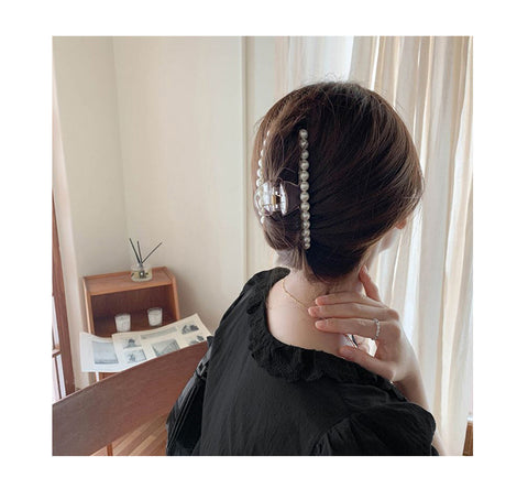 Pearl grab clip simple temperament cross clip