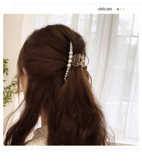 Pearl grab clip simple temperament cross clip